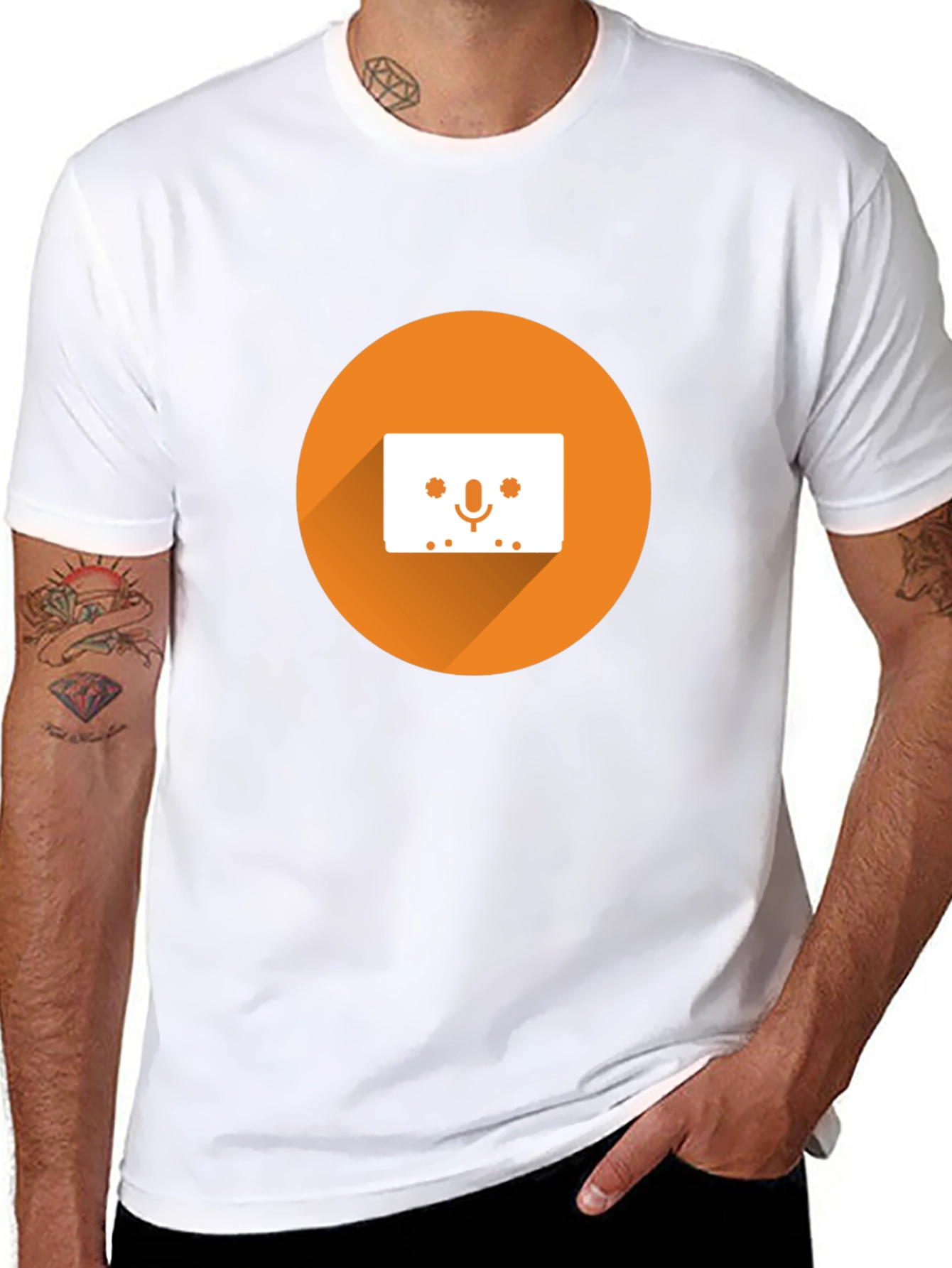 Retro Cassette Tape Graphic Tee - Black