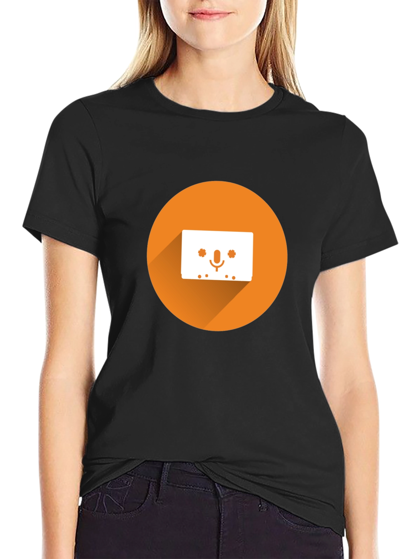 Retro Cassette Tape Graphic Tee - Black