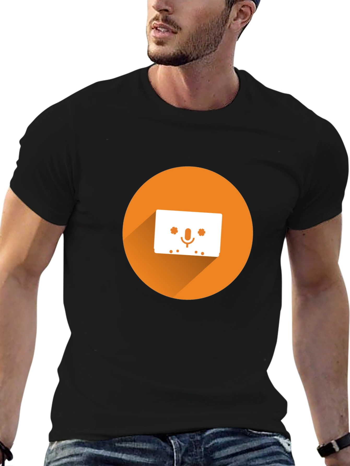 Retro Cassette Tape Graphic Tee - Black