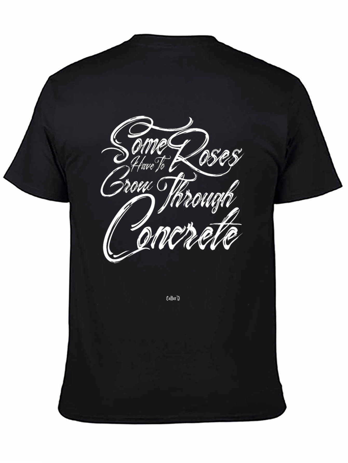 Roses Through Concrete Graphic Tee - Black