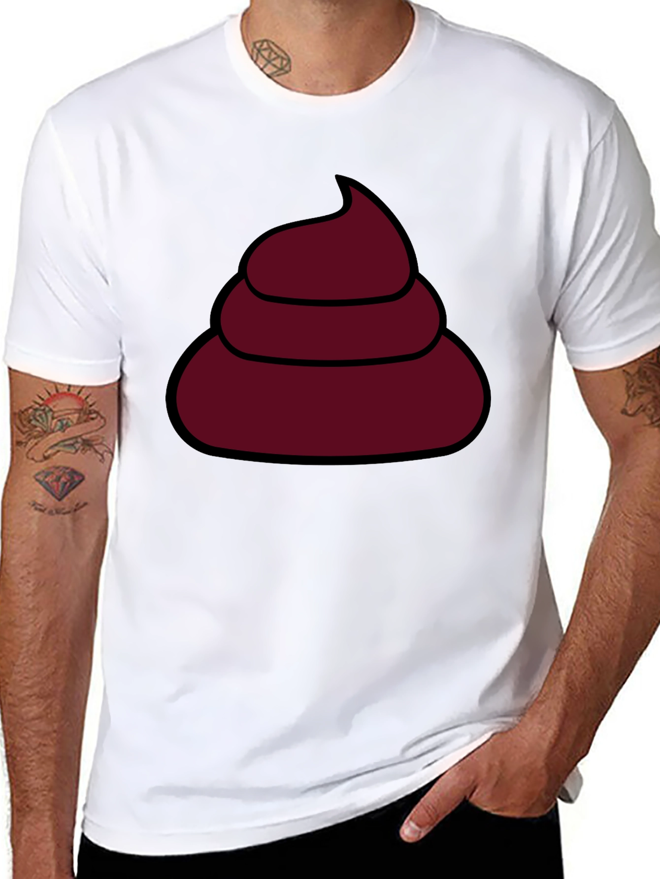 Funny Poop Emoji T-Shirt - Black Cotton Tee