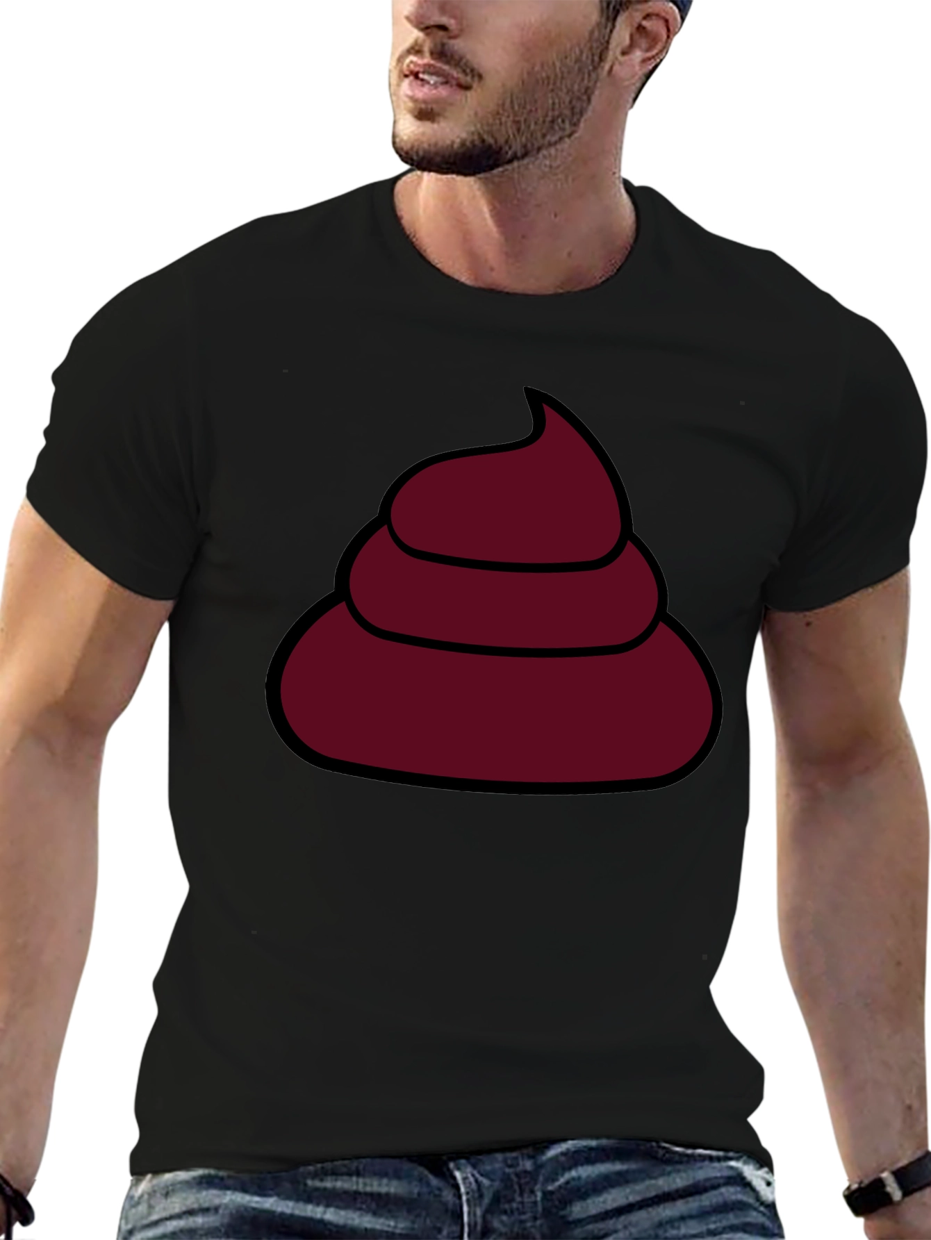 Funny Poop Emoji T-Shirt - Black Cotton Tee