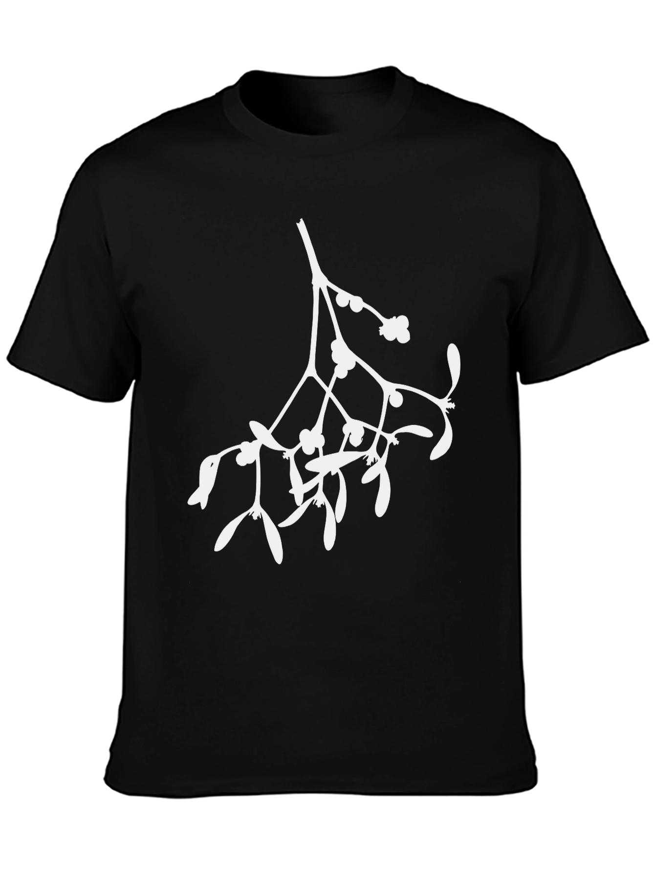 Mistletoe Graphic Tee - Black Cotton Blend