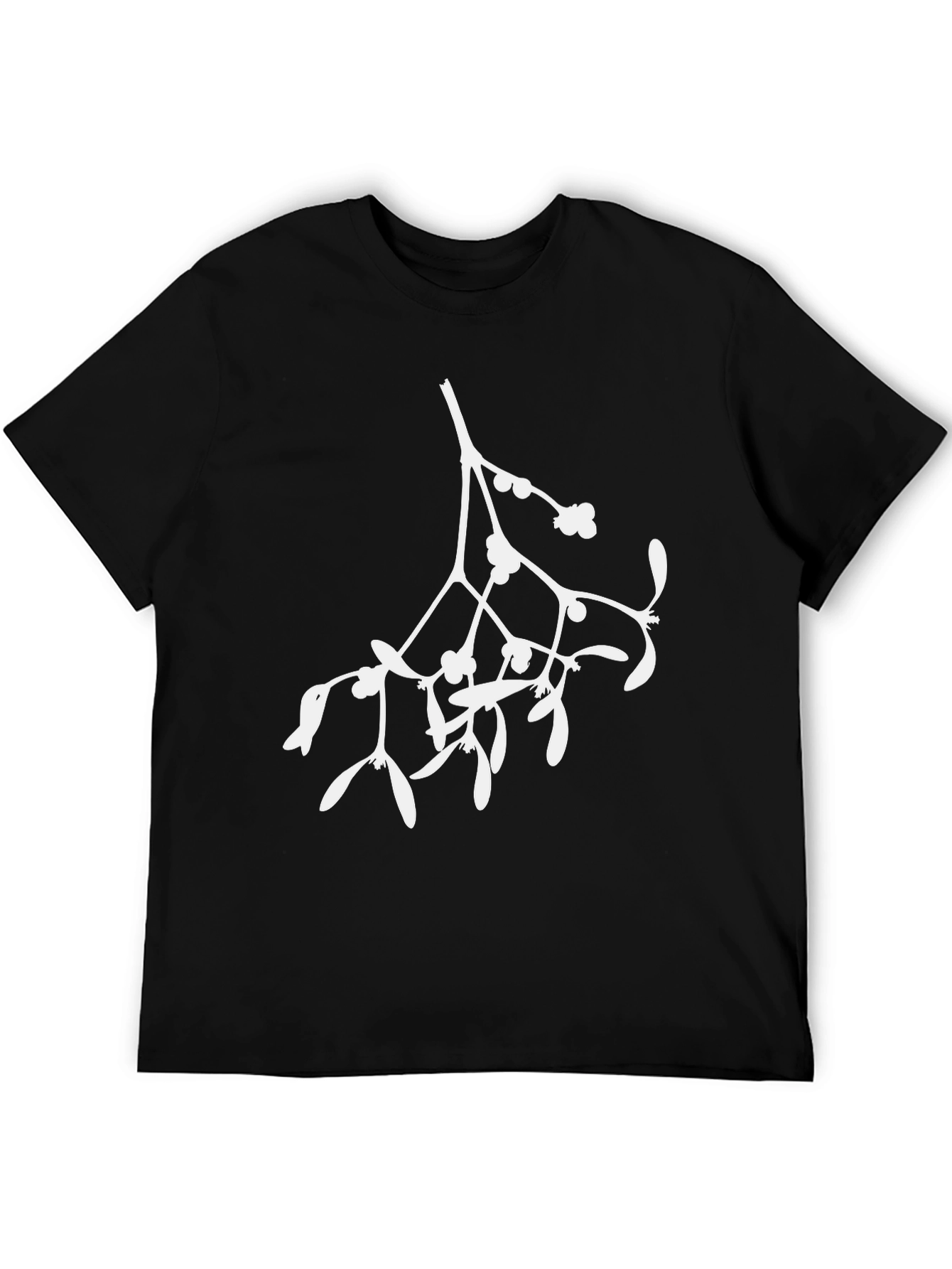 Mistletoe Graphic Tee - Black Cotton Blend