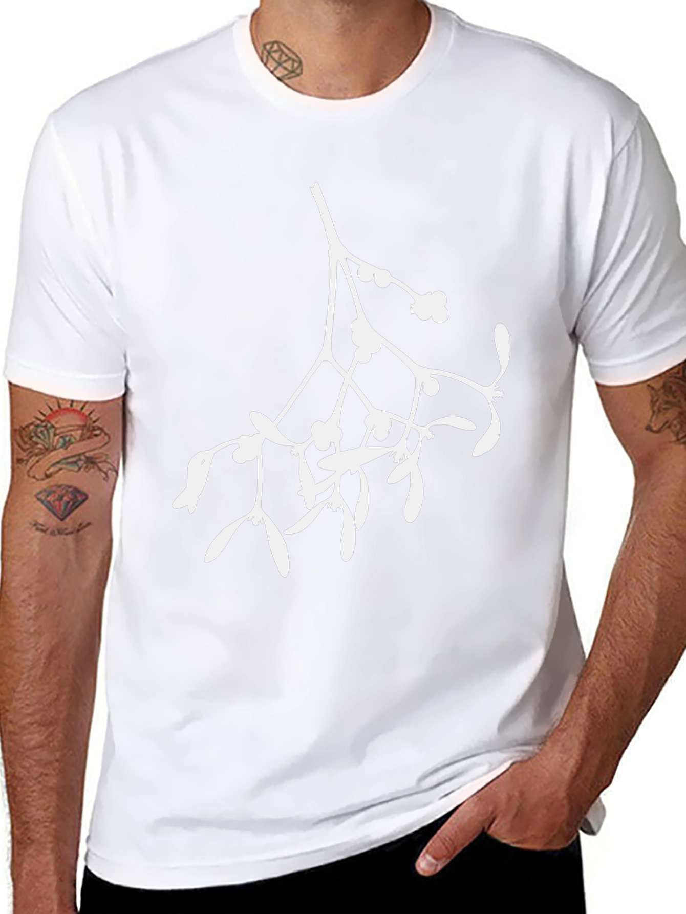 Mistletoe Graphic Tee - Black Cotton Blend