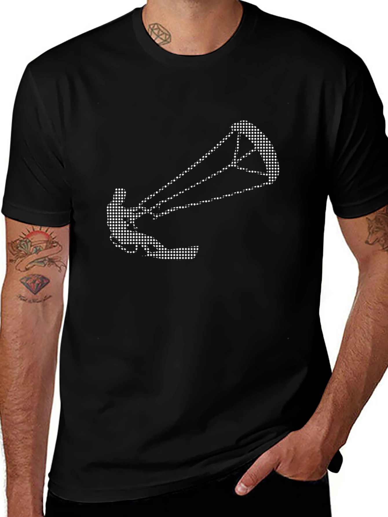 Kitesurfing Graphic Tee - Black Cotton T-Shirt