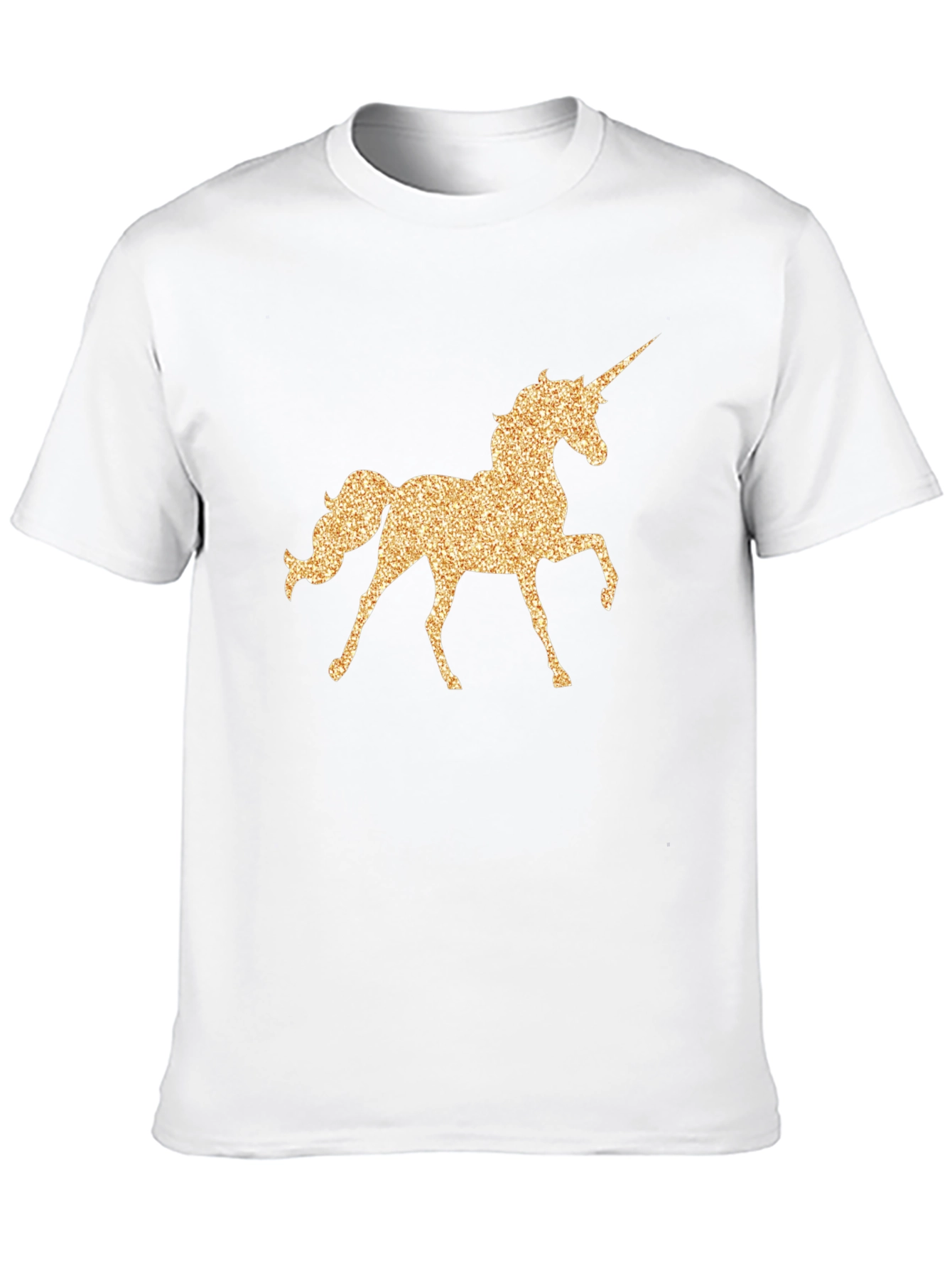 Unicorn Glitter Graphic Black T-Shirt