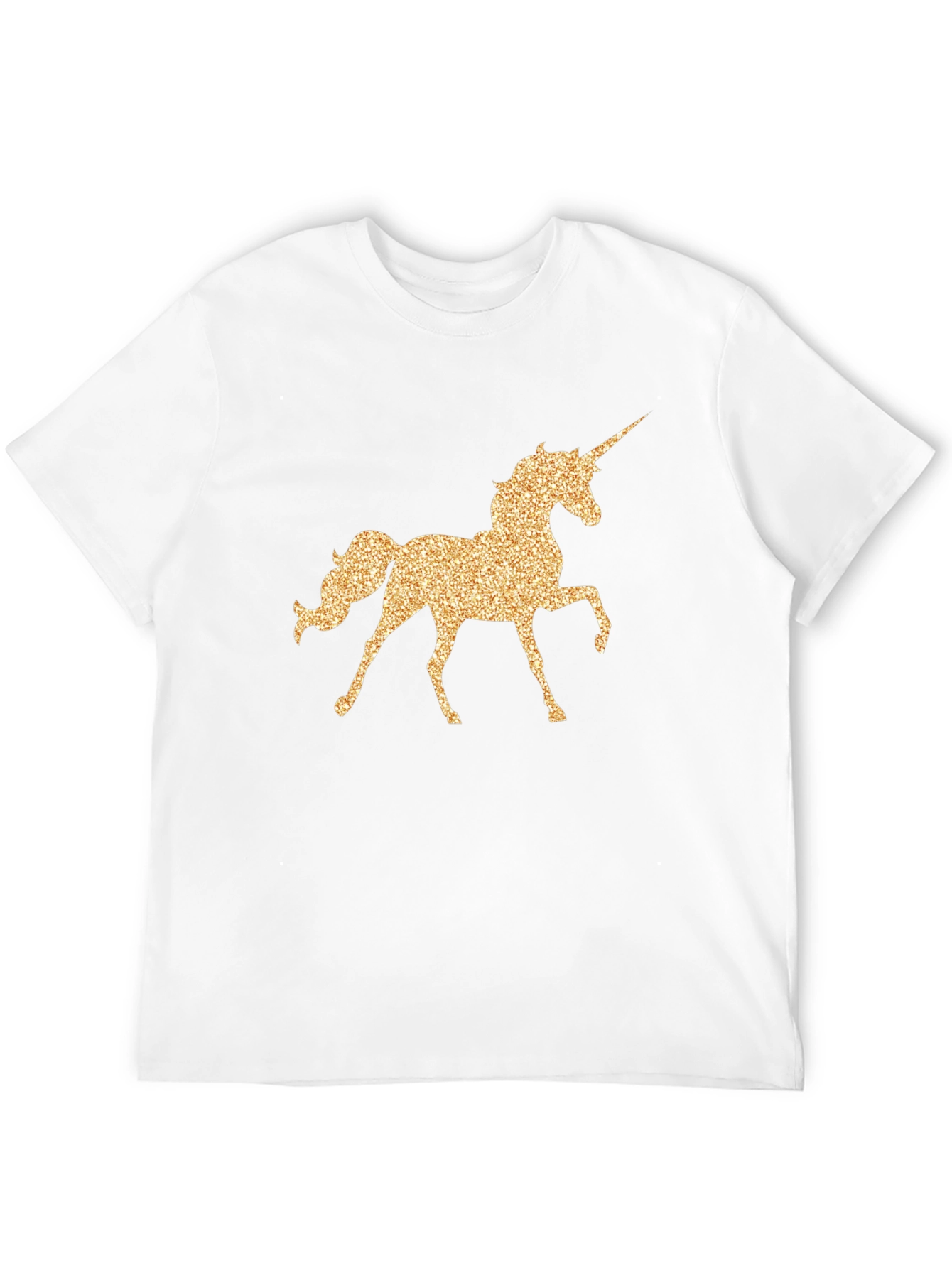 Unicorn Glitter Graphic Black T-Shirt
