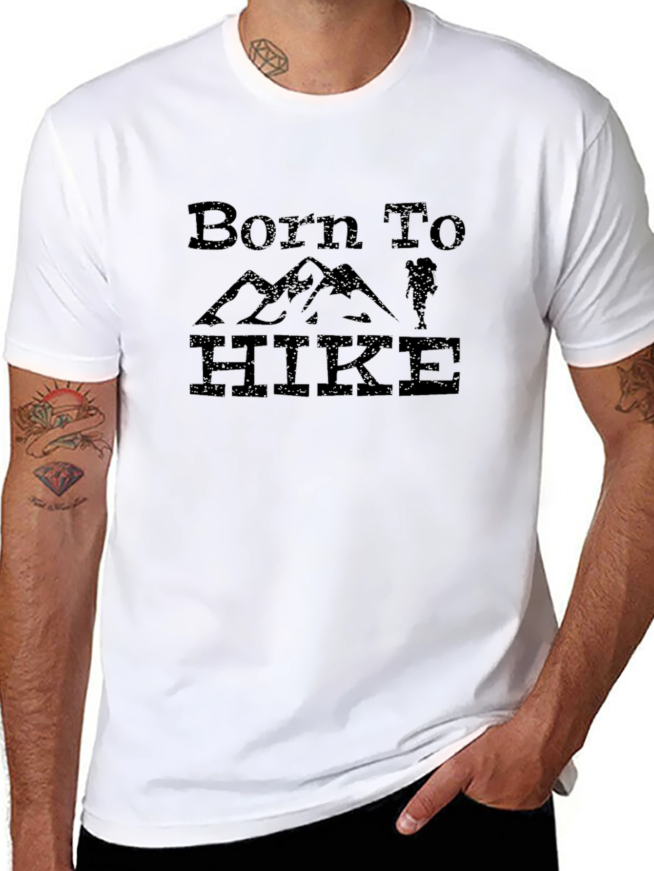 Born To Hike Black Graphic Tee