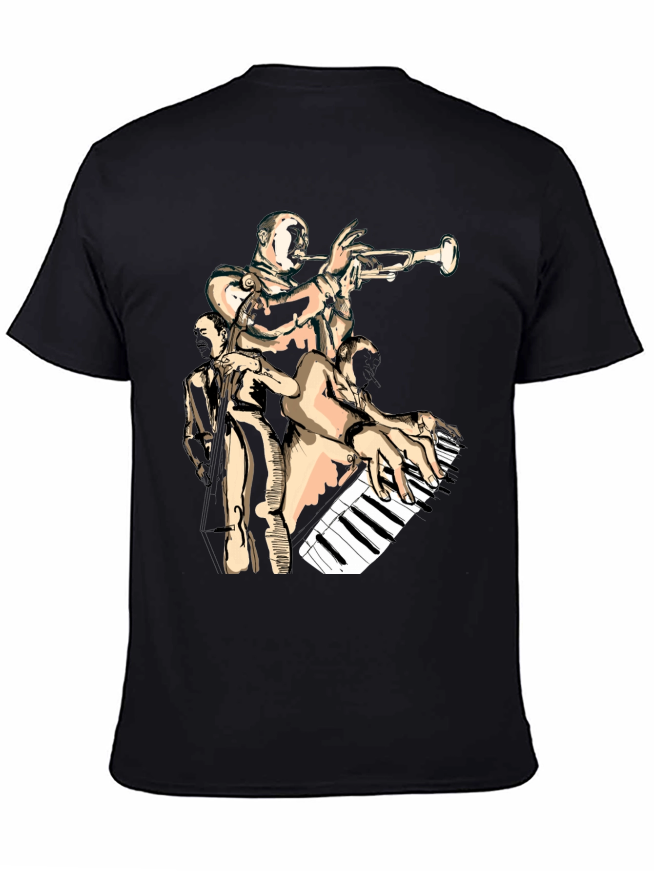 Jazz Band Graphic Black T-Shirt