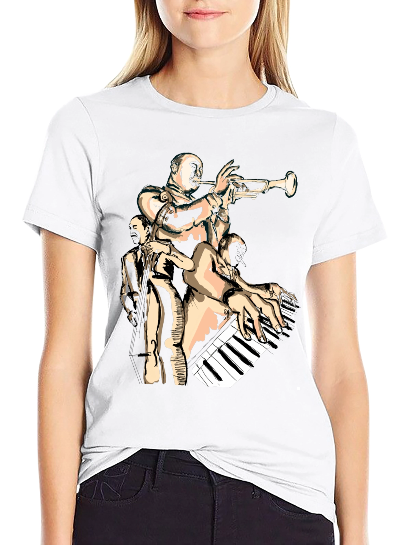 Jazz Band Graphic Black T-Shirt