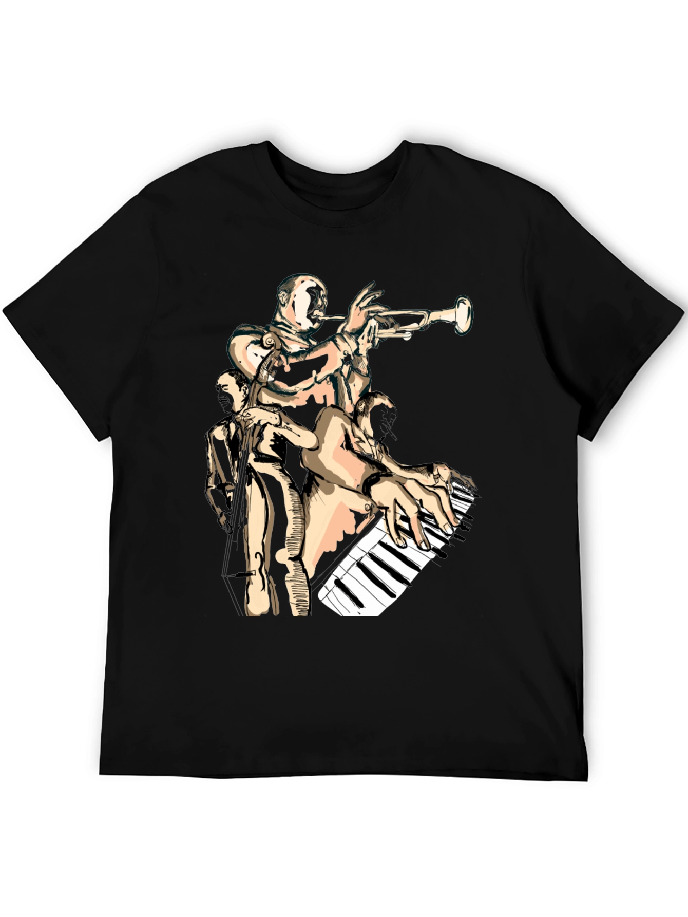 Jazz Band Graphic Black T-Shirt