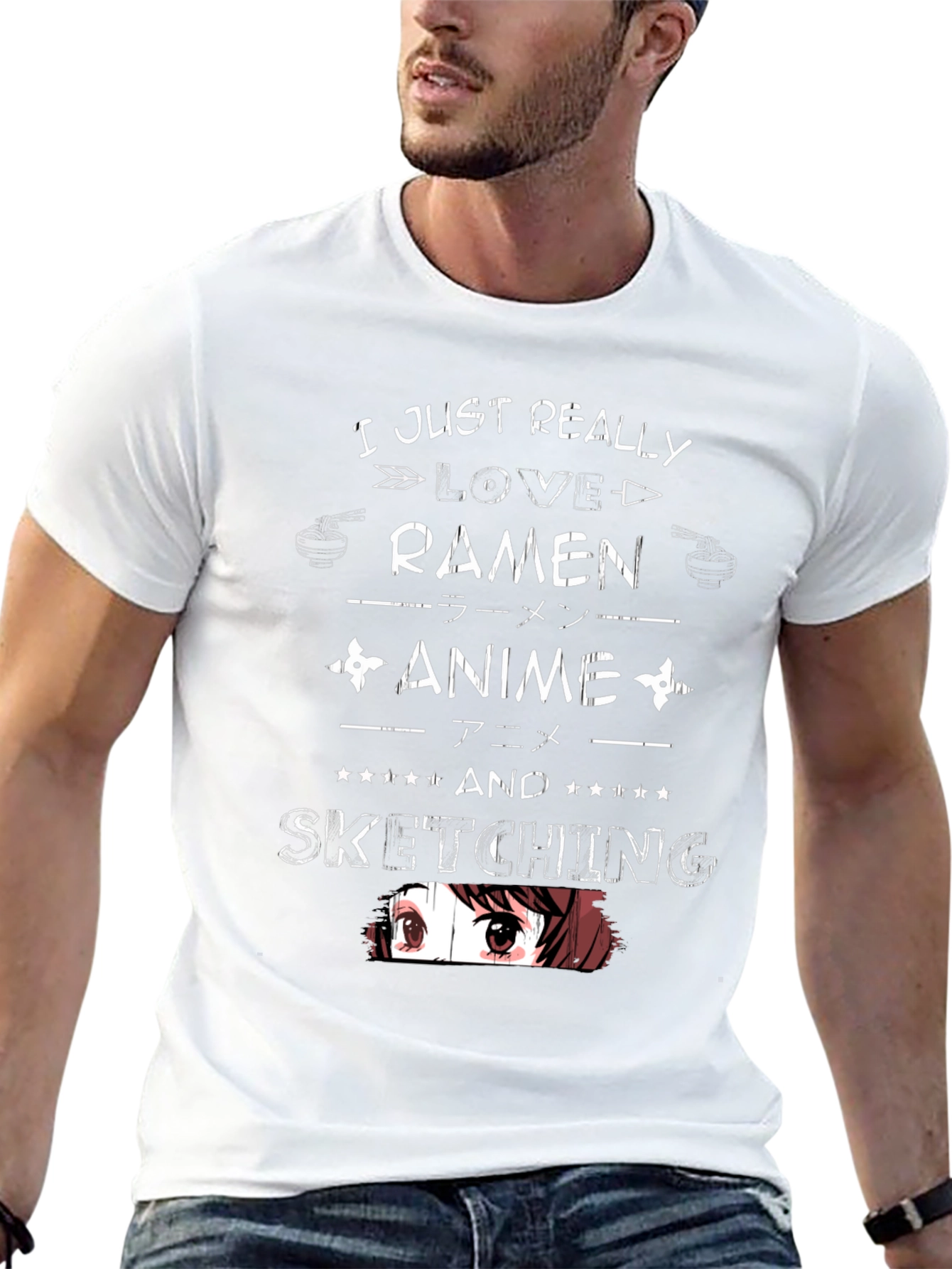 Ramen Anime Sketching Graphic T-Shirt