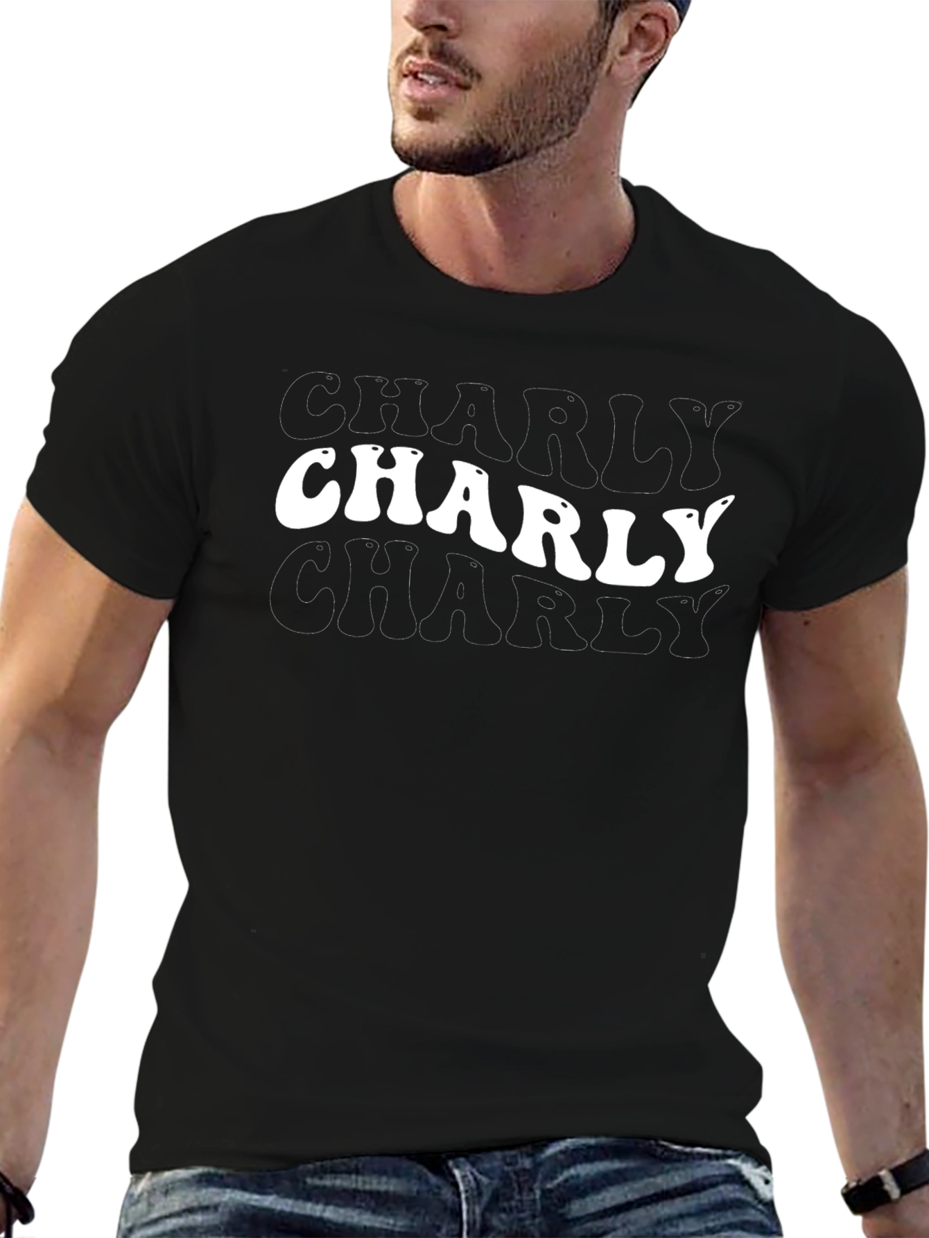 Charly Retro T-Shirt - Black Cotton Blend
