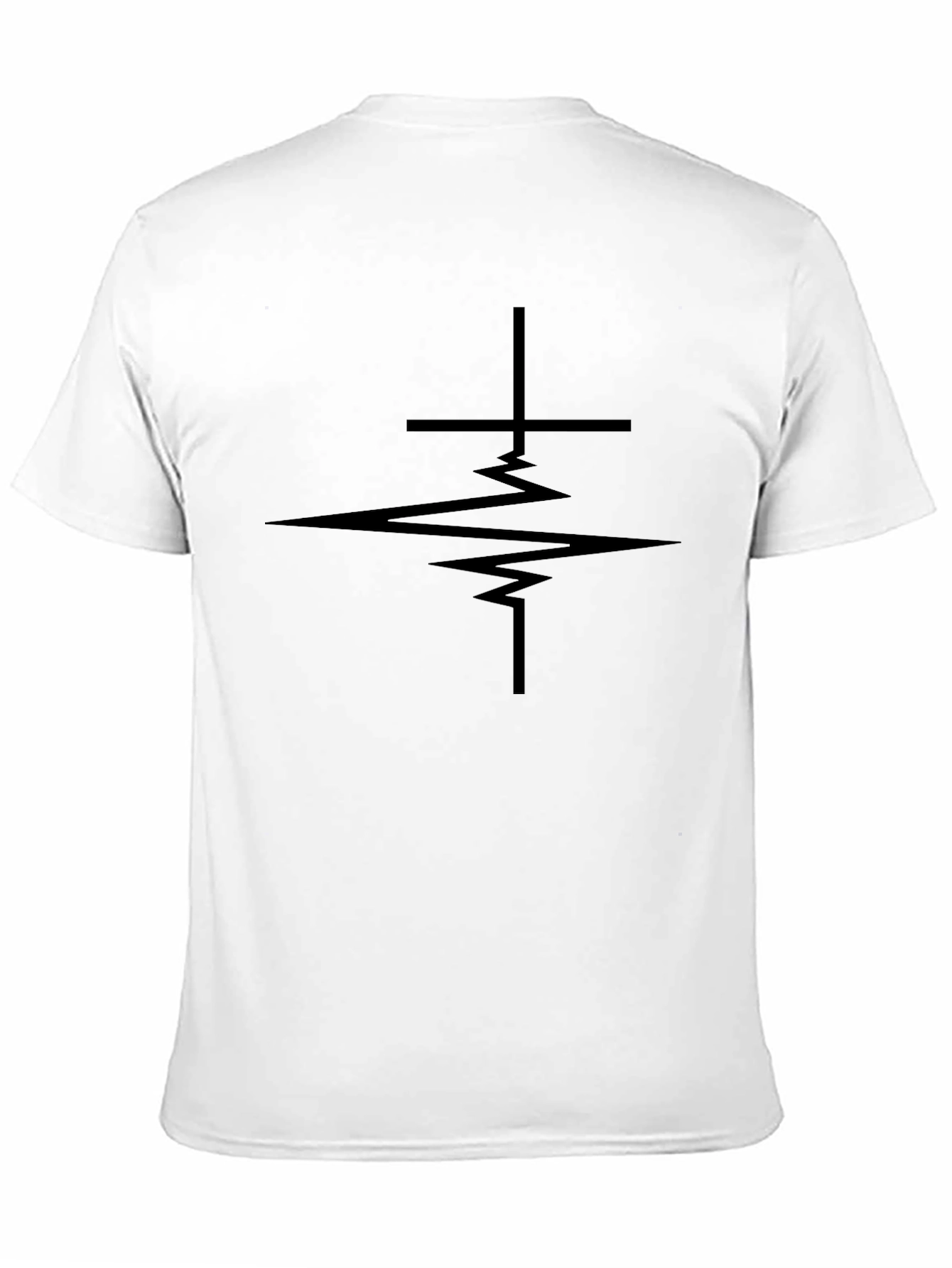Cross Heartbeat Graphic Tee - Black