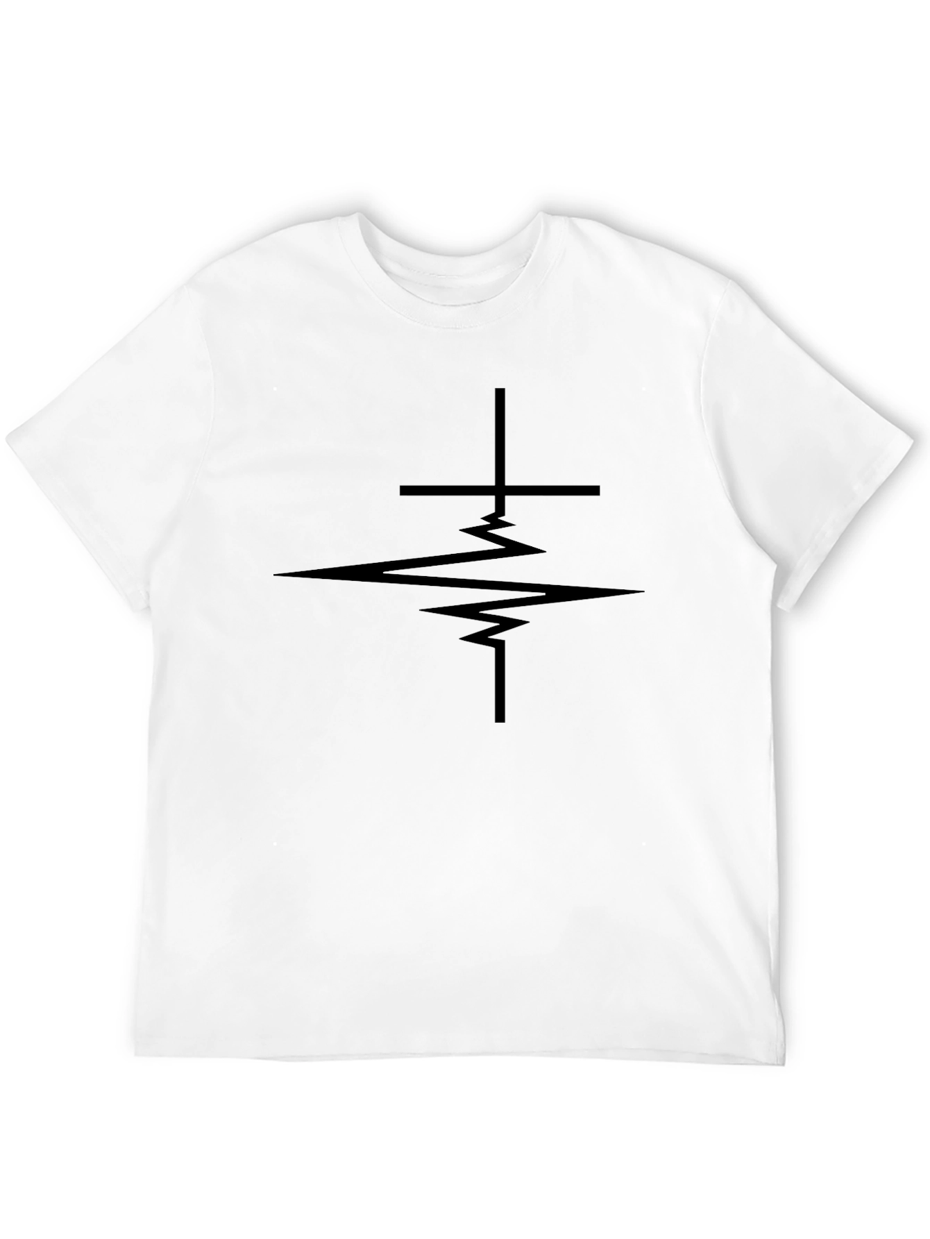 Cross Heartbeat Graphic Tee - Black