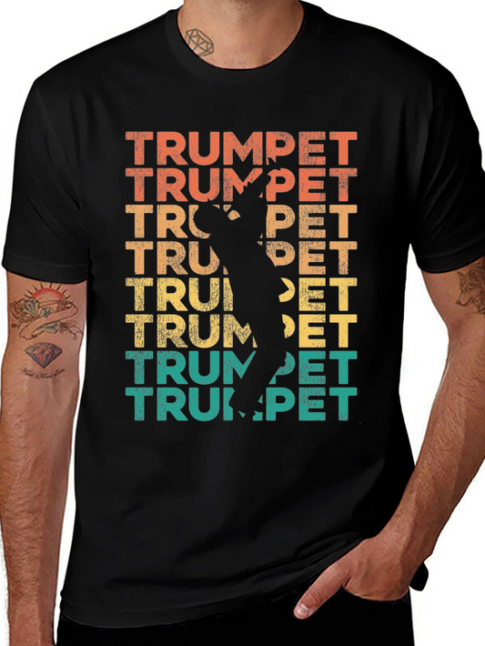Retro Trumpet Player T-Shirt - Vintage Music Tee