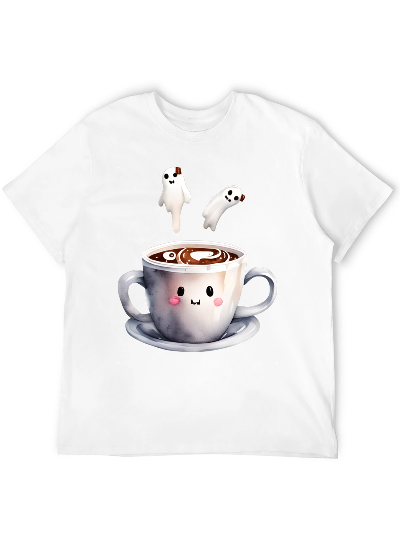 Cute Ghost Coffee T-Shirt Spooky Season Apparel