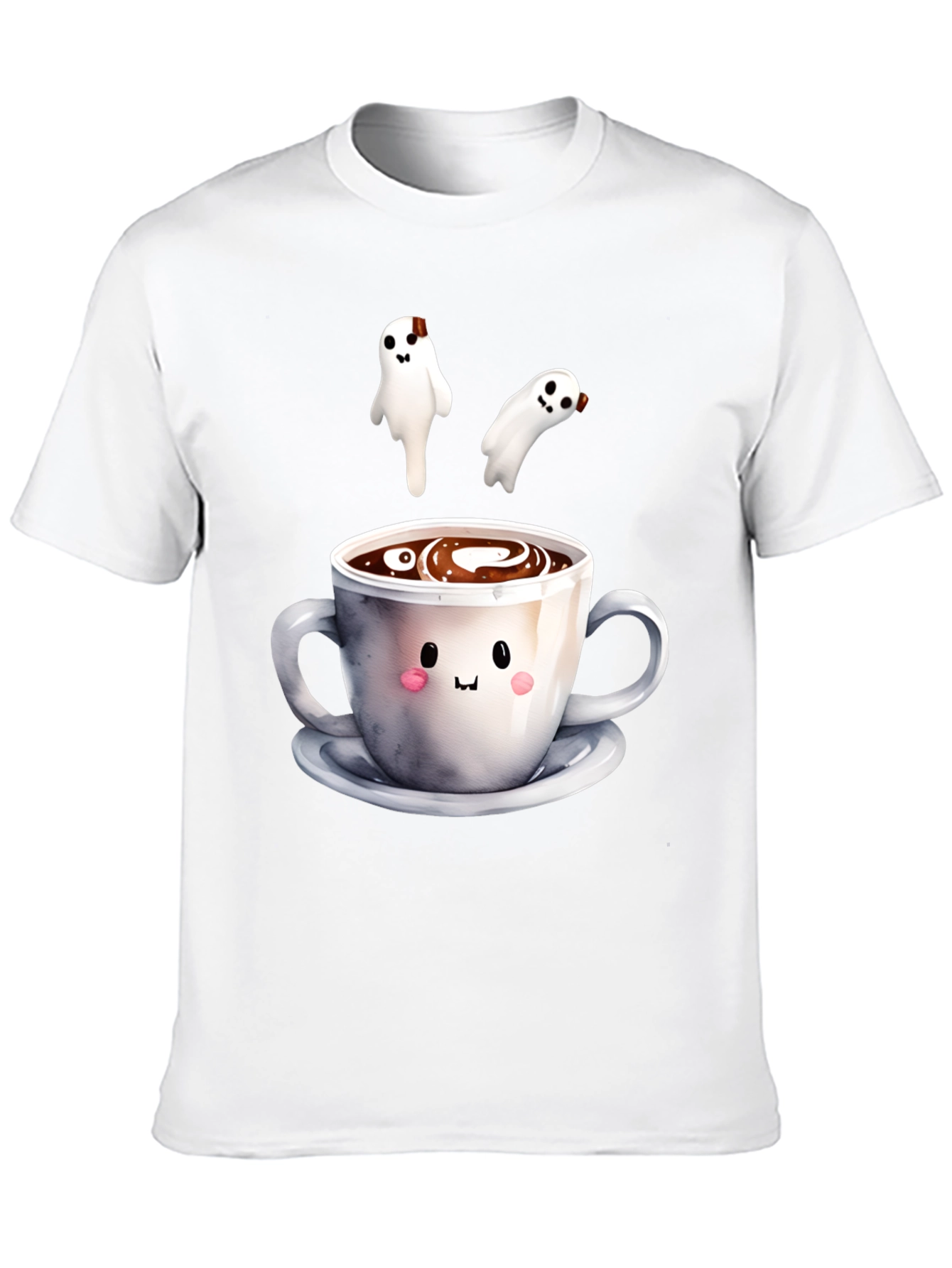 Cute Ghost Coffee T-Shirt Spooky Season Apparel