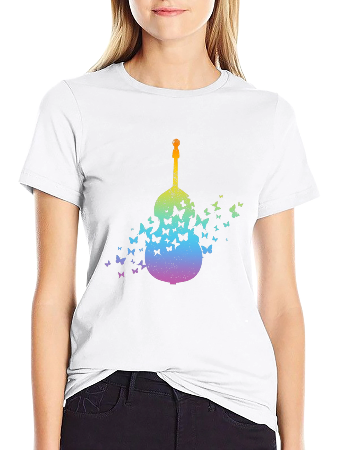 Butterfly Guitar Graphic T-Shirt - Unique Music Lover Tee