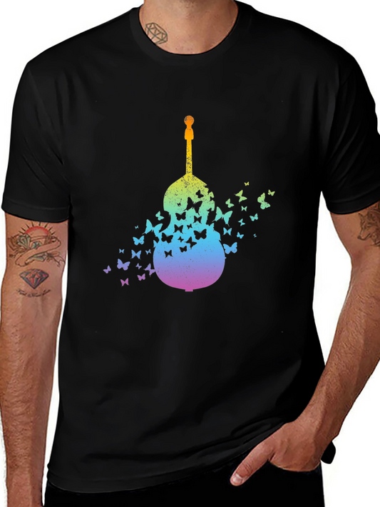 Butterfly Guitar Graphic T-Shirt - Unique Music Lover Tee