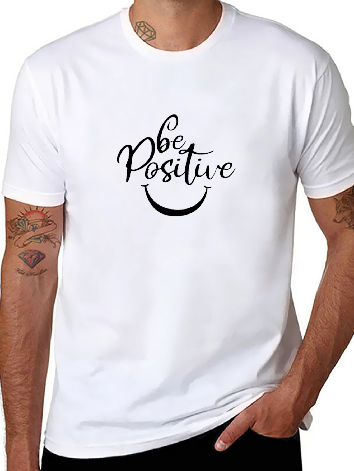 Be Positive Black T-Shirt Graphic Print