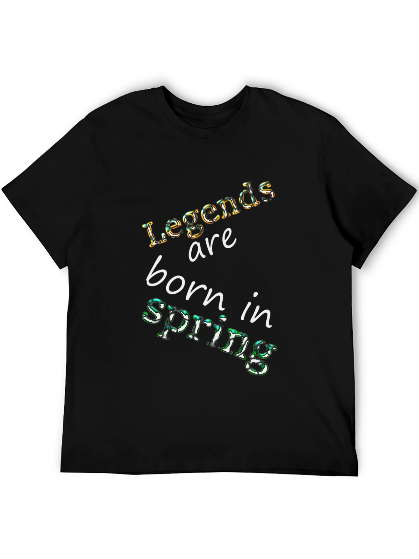 Legends Born in Spring Black T-Shirt
