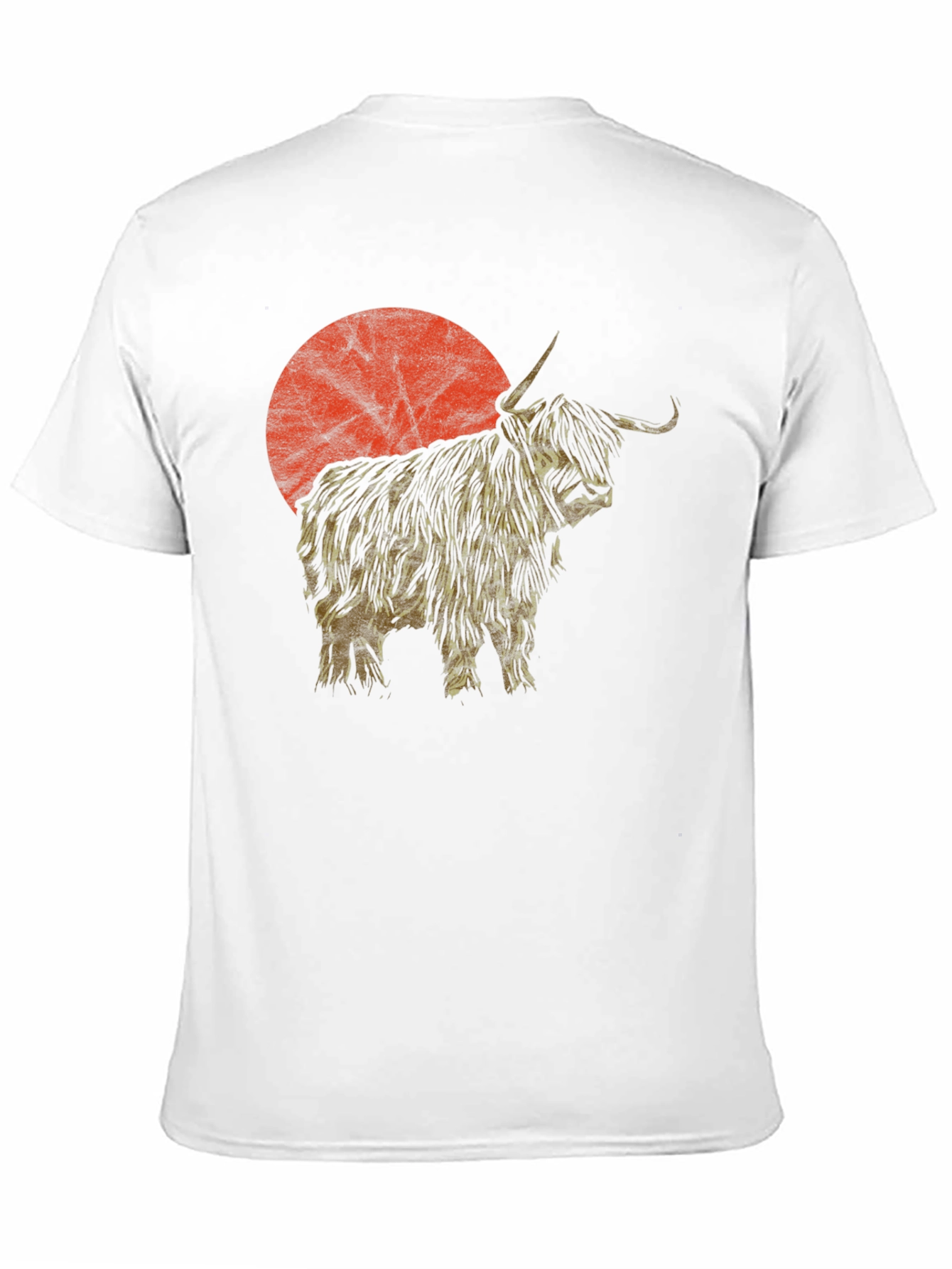 Highland Cow Sunset Graphic Tee - Black Cotton T-Shirt