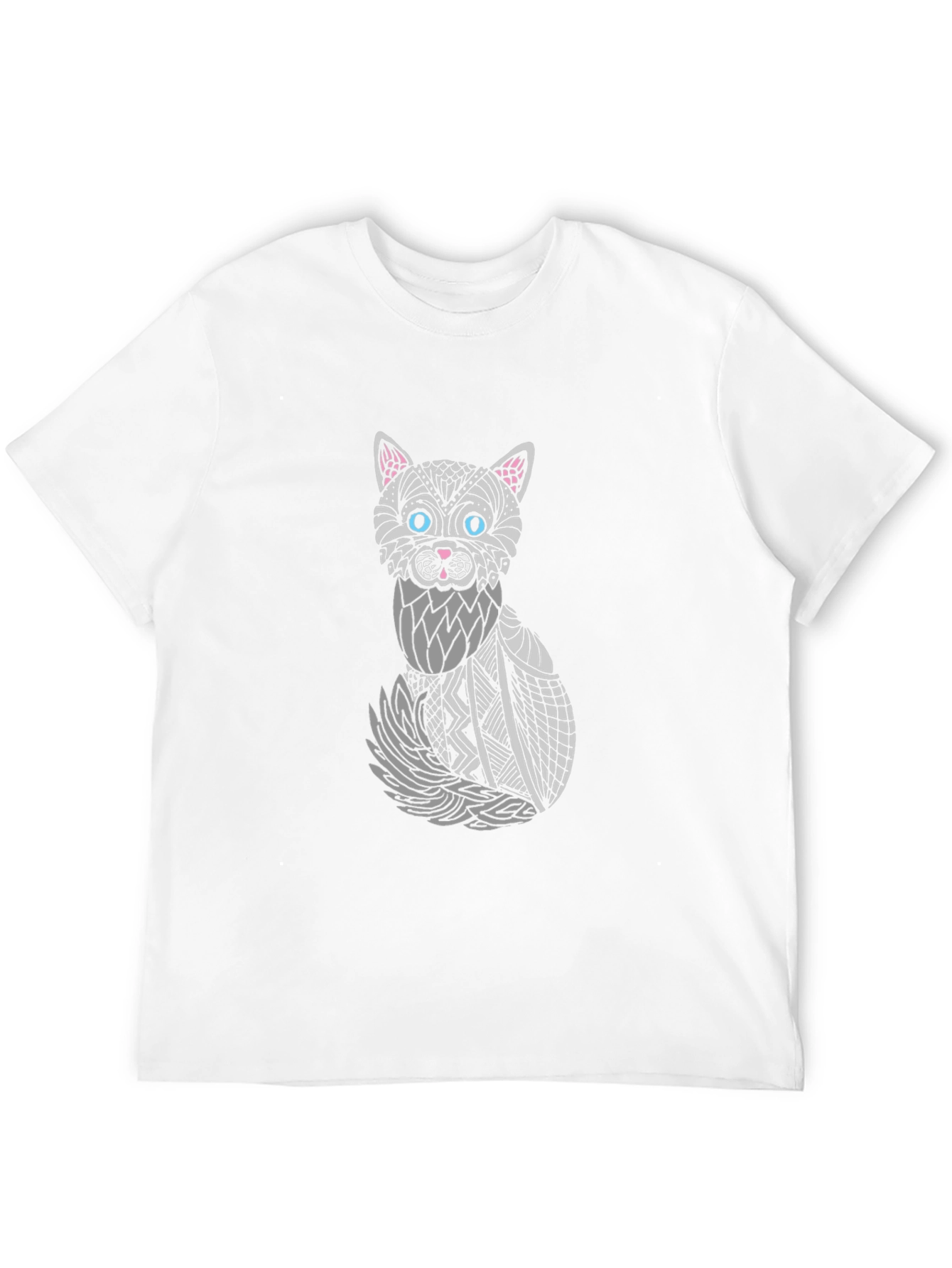 Abstract Cat Graphic T-Shirt - Unisex Black Tee