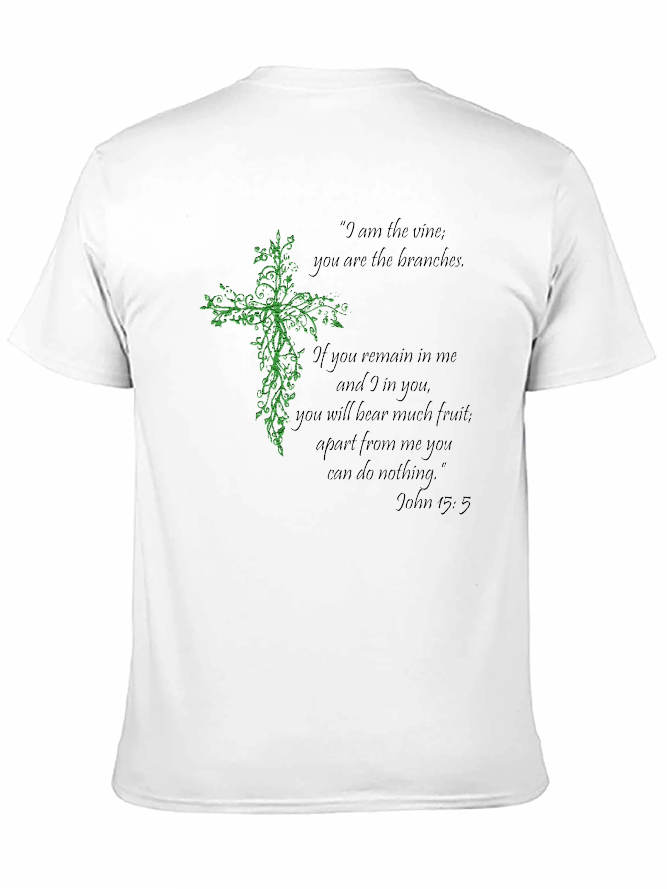 Faith-Inspired Vine Cross Black T-Shirt