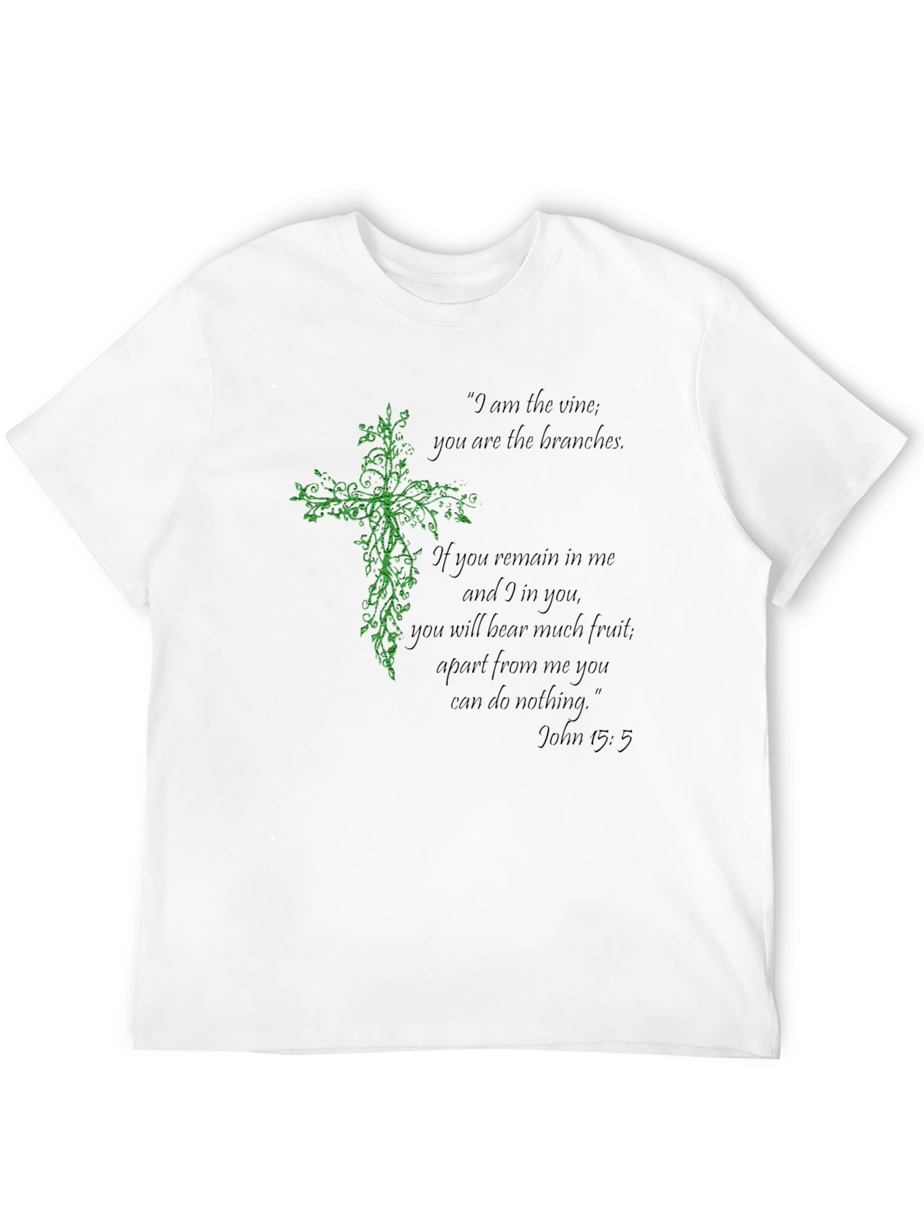 Faith-Inspired Vine Cross Black T-Shirt