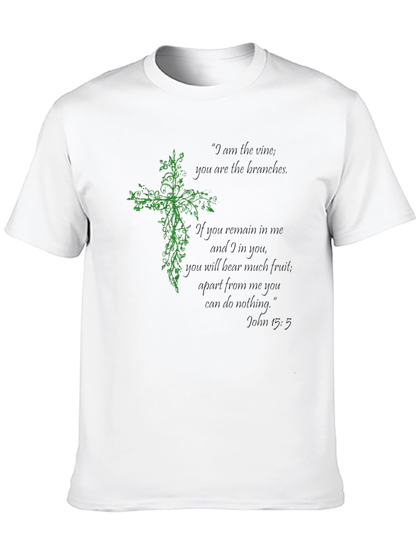 Faith-Inspired Vine Cross Black T-Shirt