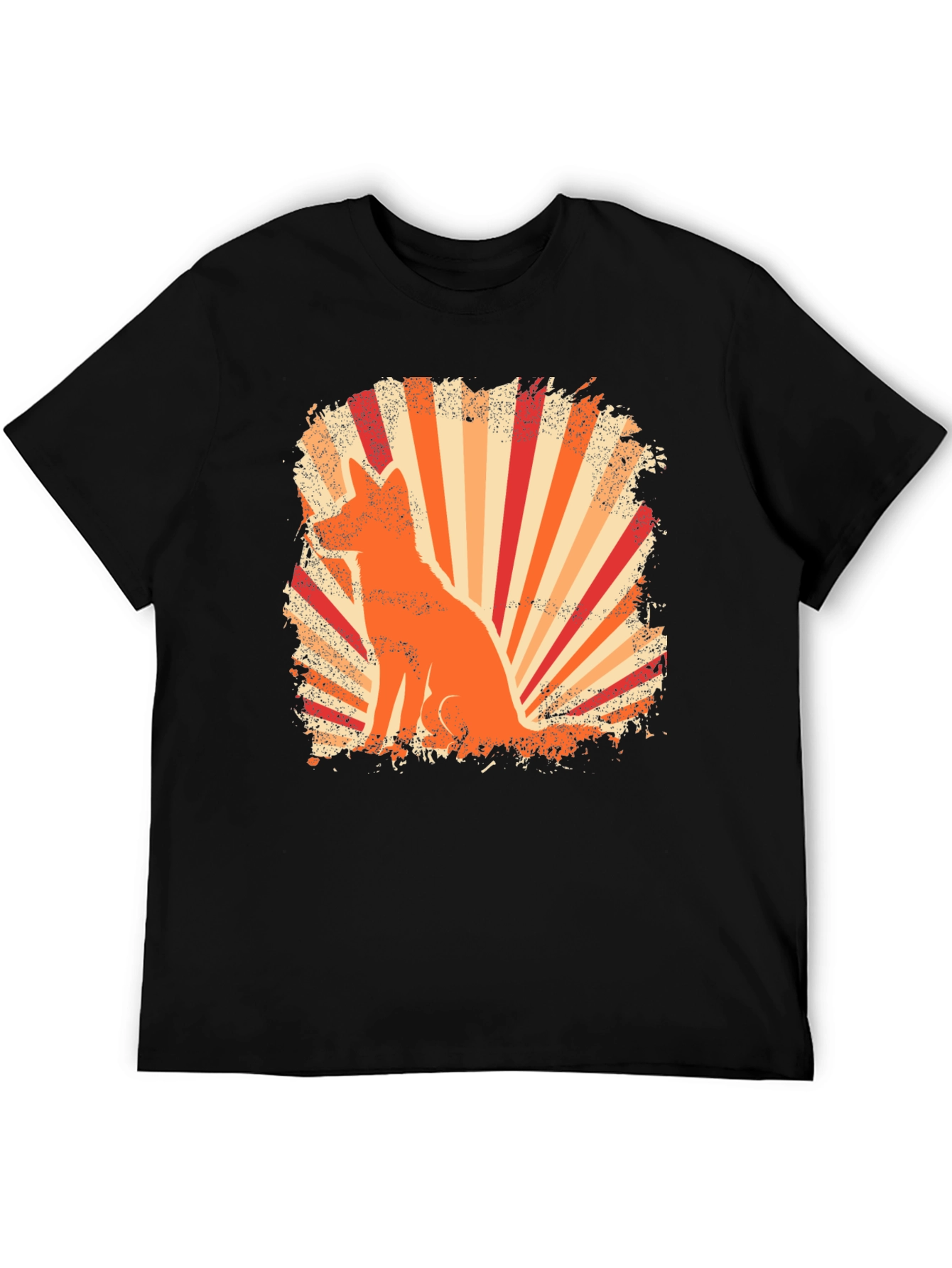 Retro Fox Graphic Tee - Black T-Shirt