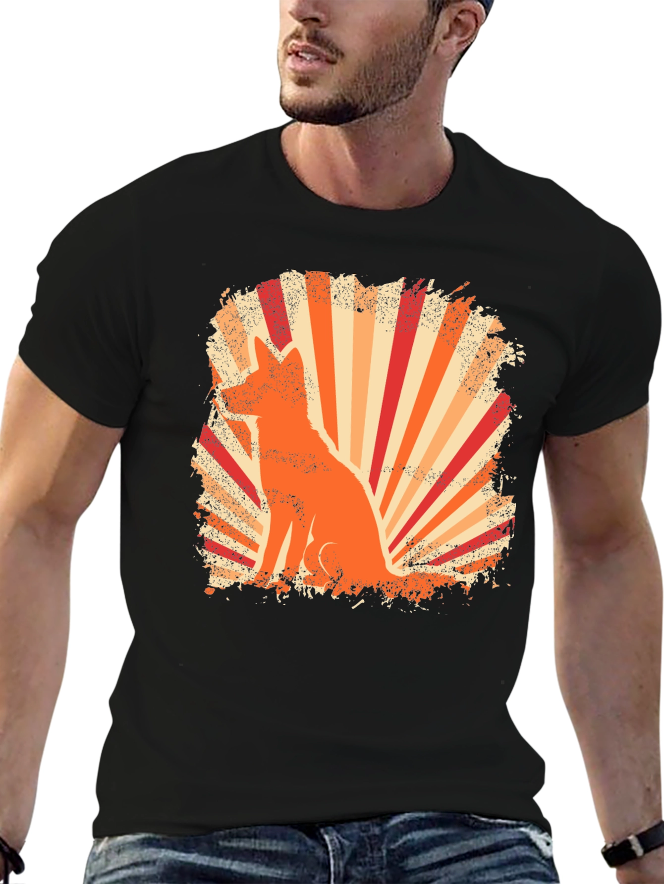 Retro Fox Graphic Tee - Black T-Shirt
