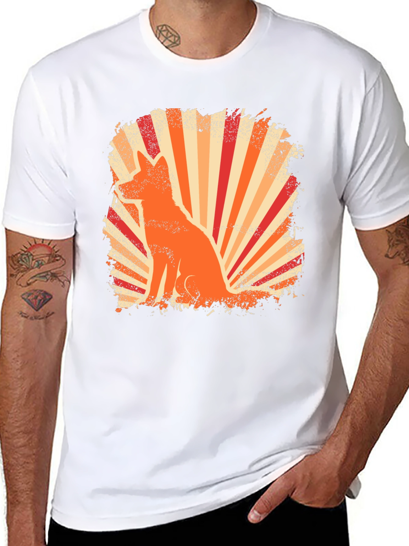Retro Fox Graphic Tee - Black T-Shirt