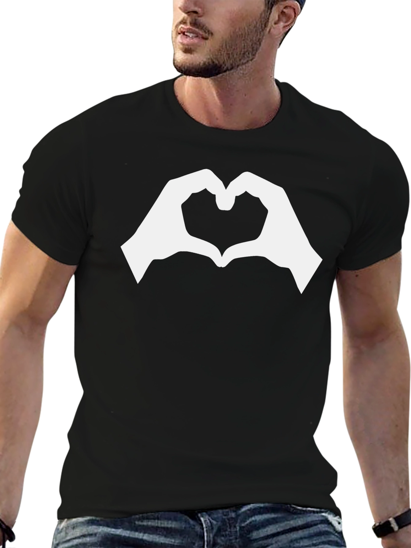 Heart Hands Graphic Tee - Black