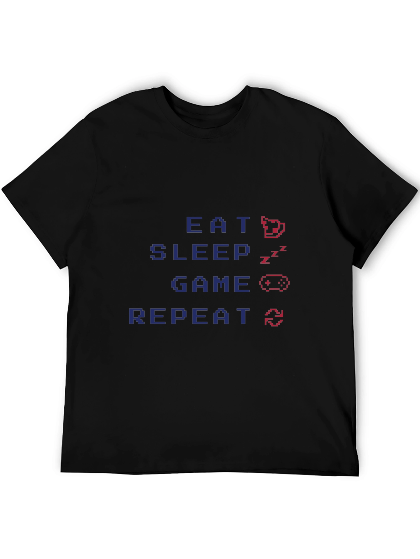 Gamers Life Black T-Shirt - Eat Sleep Game Repeat