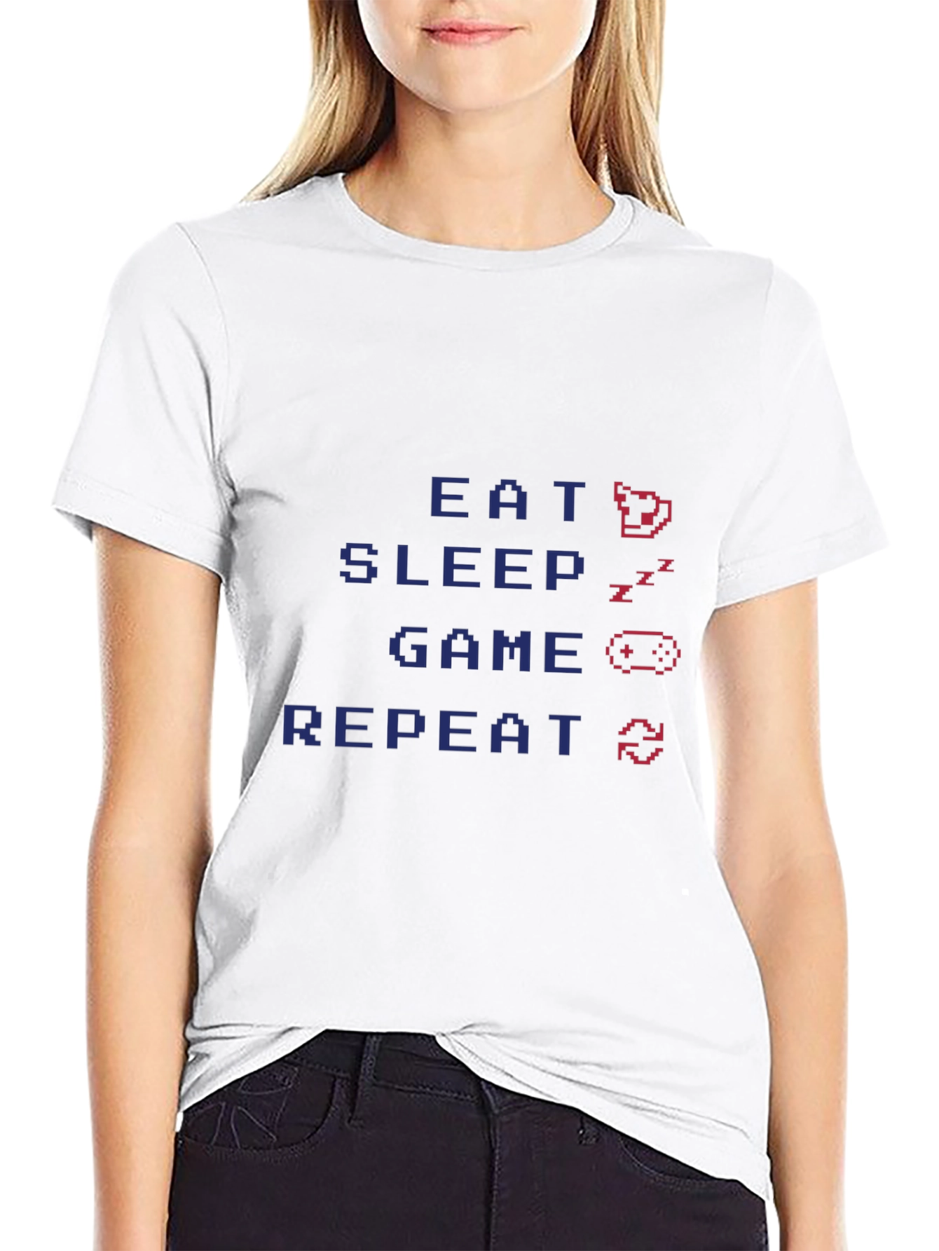 Gamers Life Black T-Shirt - Eat Sleep Game Repeat