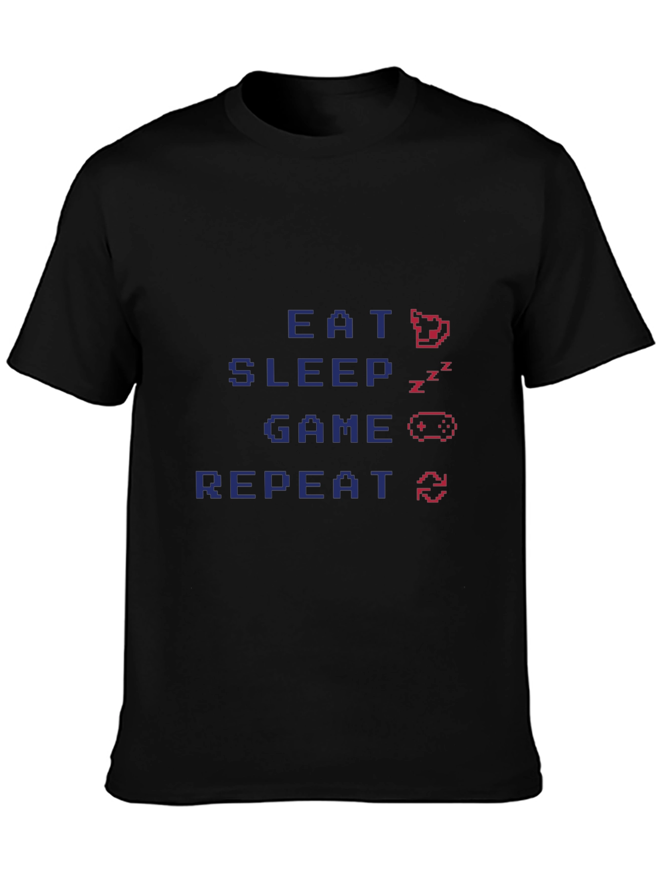 Gamers Life Black T-Shirt - Eat Sleep Game Repeat