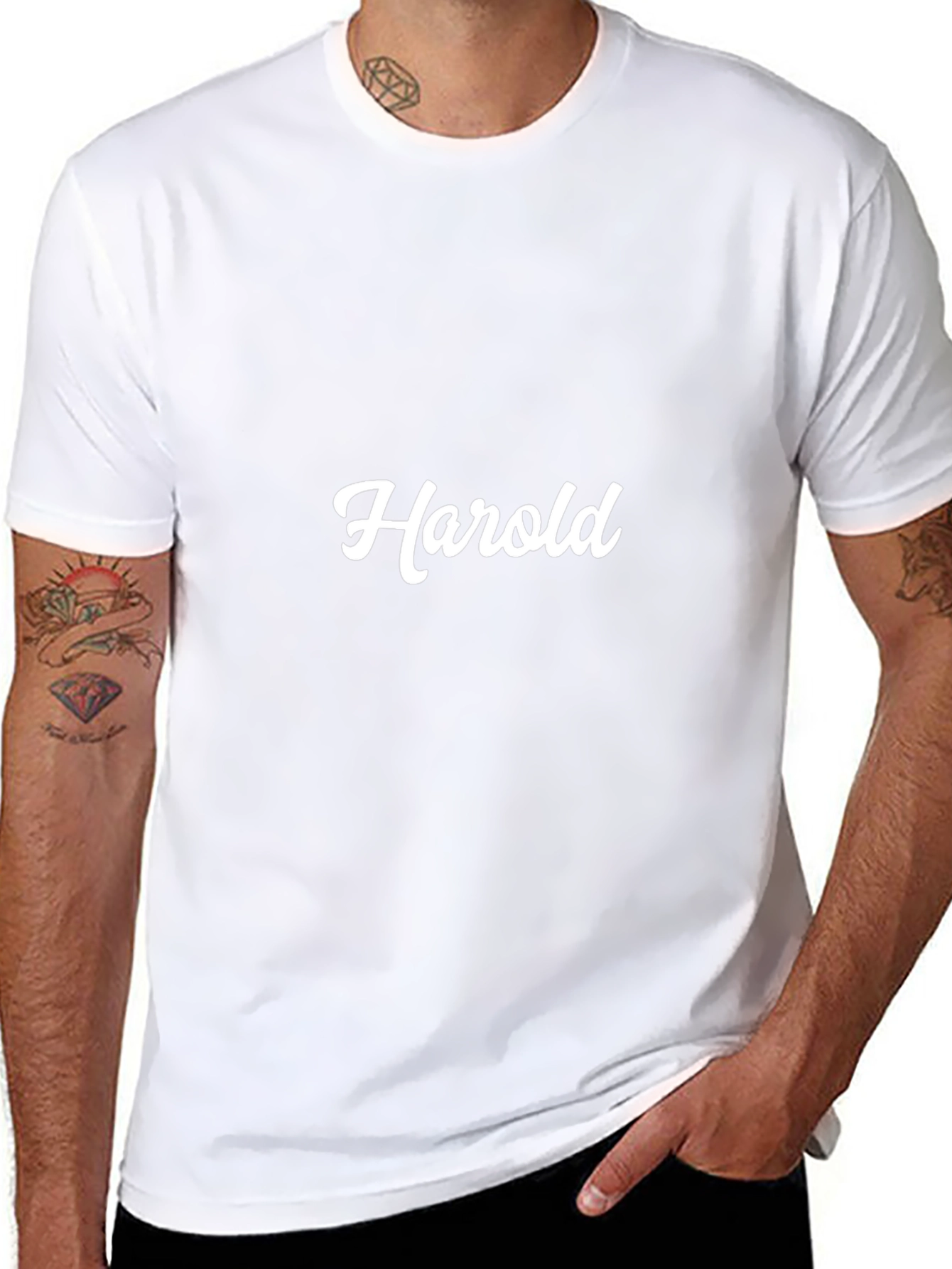 Harold Custom Name Black T-Shirt
