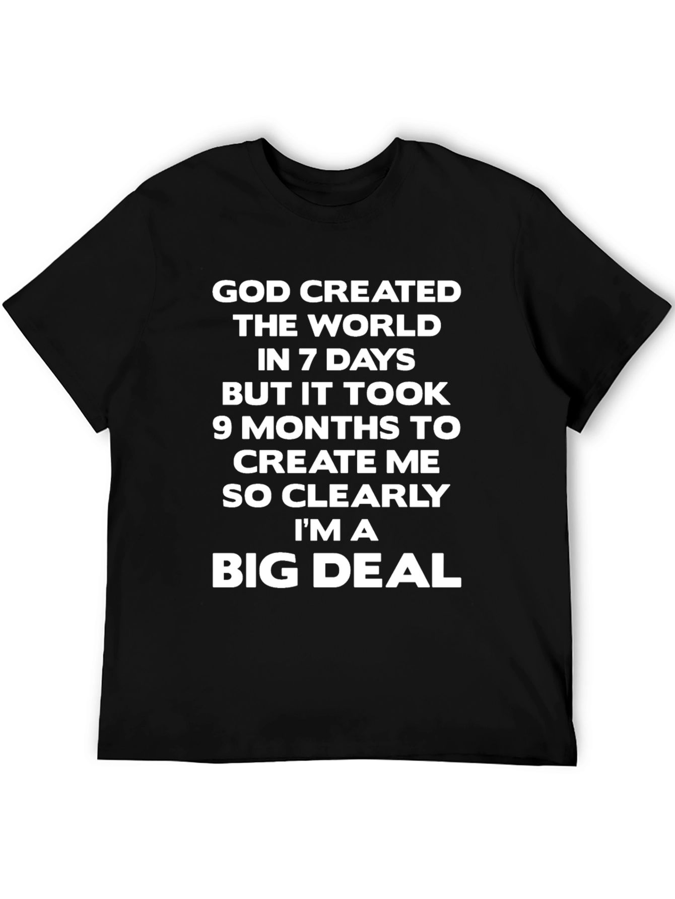 Funny Big Deal Graphic Tee - Black Cotton T-Shirt