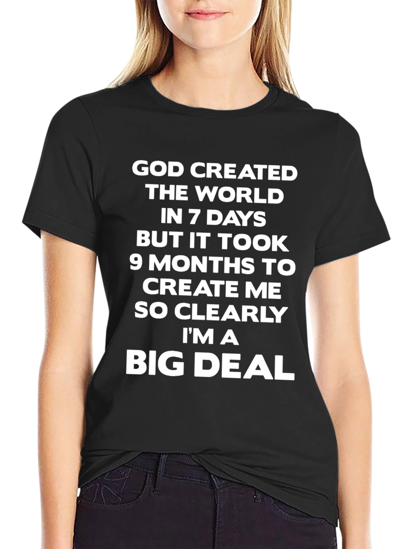 Funny Big Deal Graphic Tee - Black Cotton T-Shirt