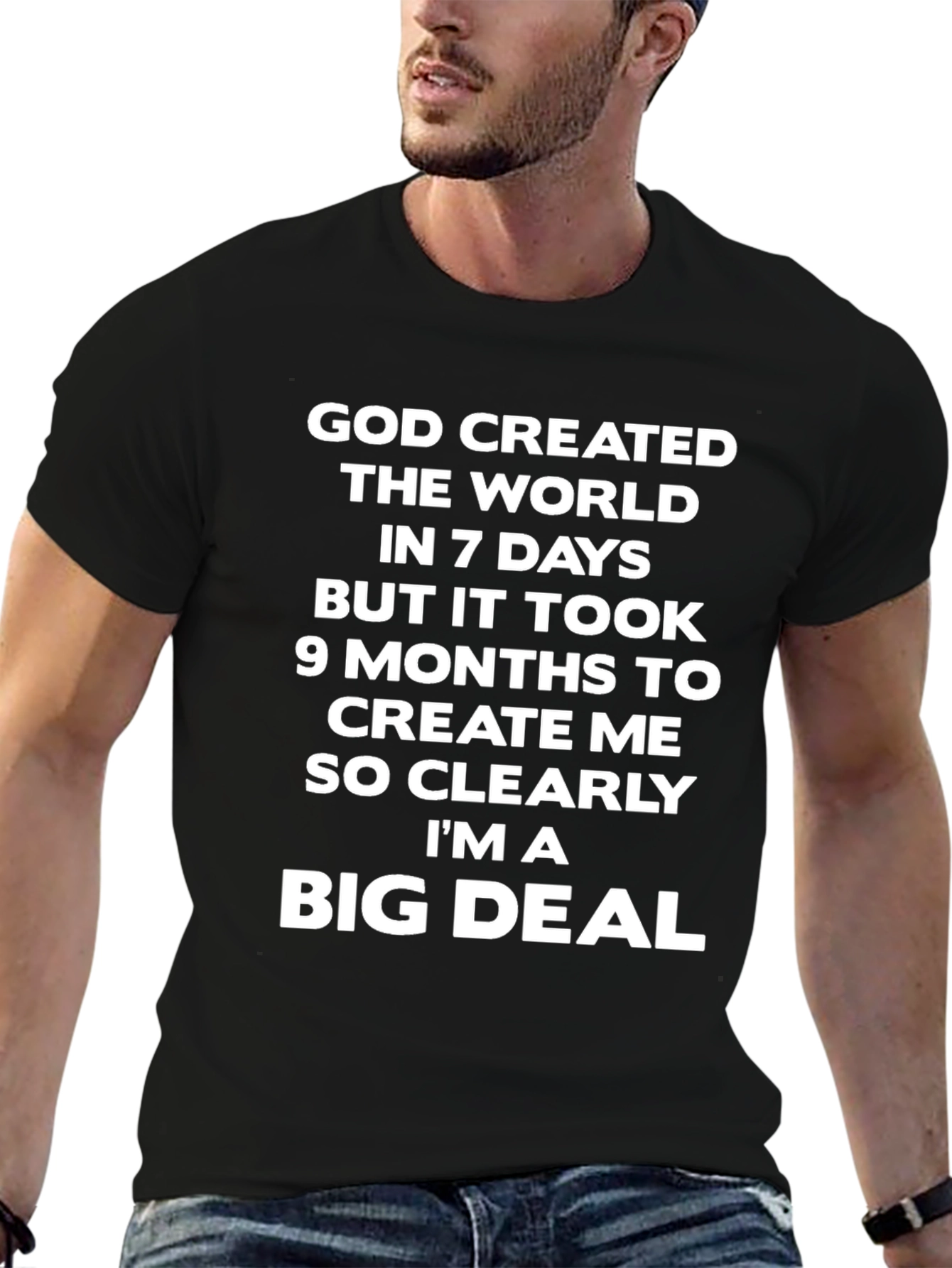 Funny Big Deal Graphic Tee - Black Cotton T-Shirt