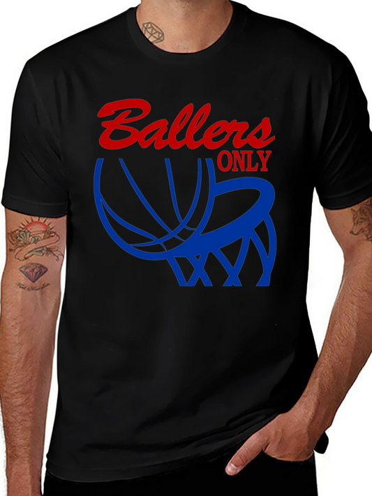 Ballers Only Graphic T-Shirt - Black Cotton Tee