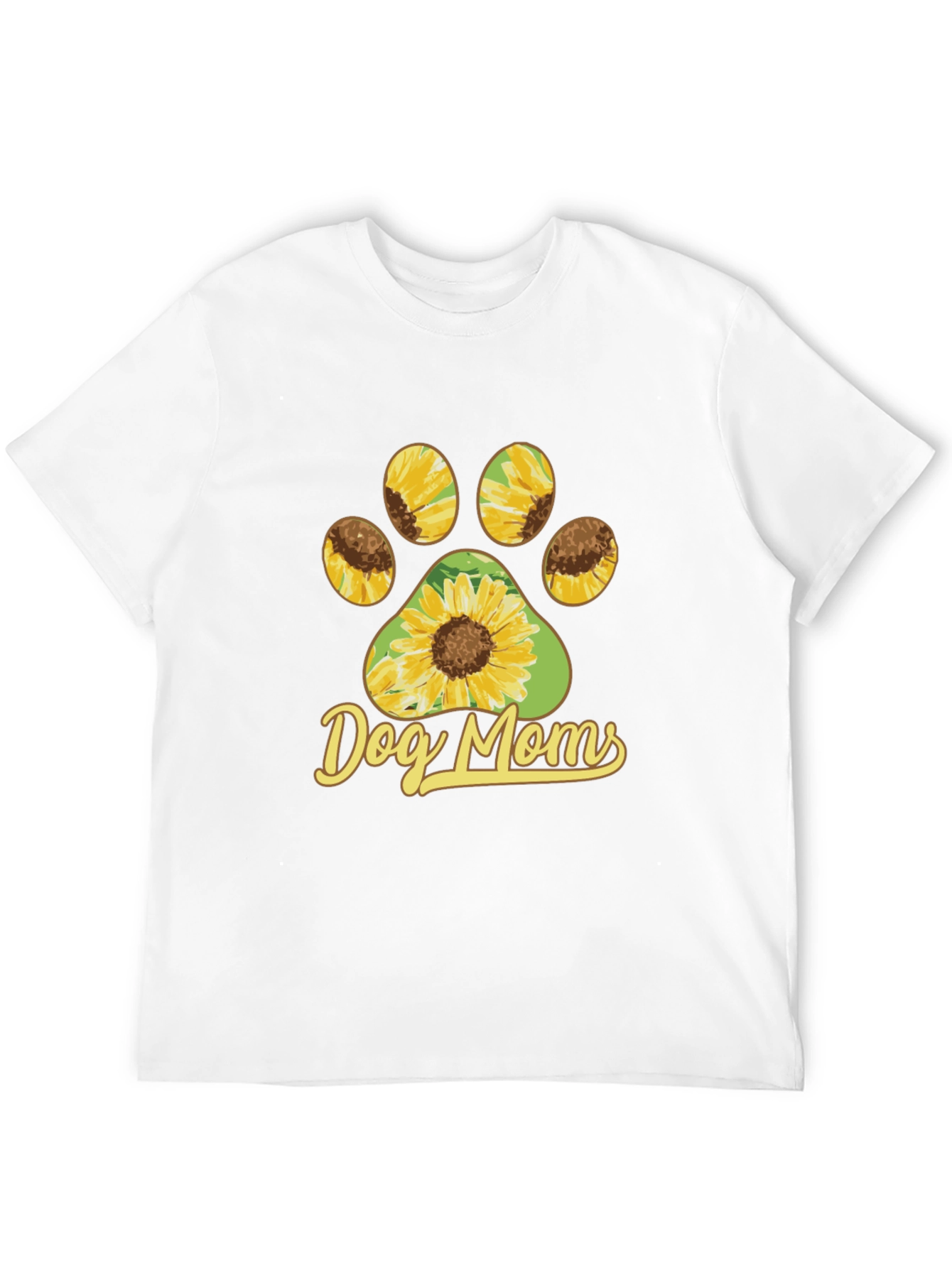 Dog Moms Sunflower Paw Print T-Shirt