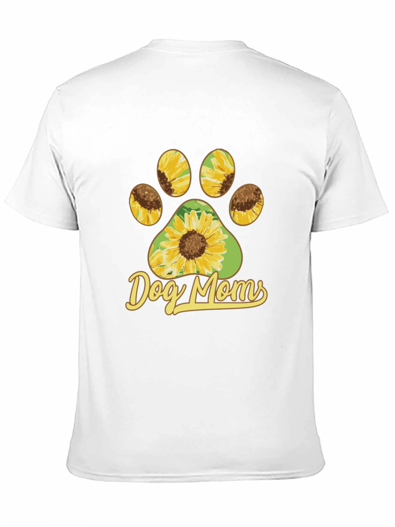 Dog Moms Sunflower Paw Print T-Shirt