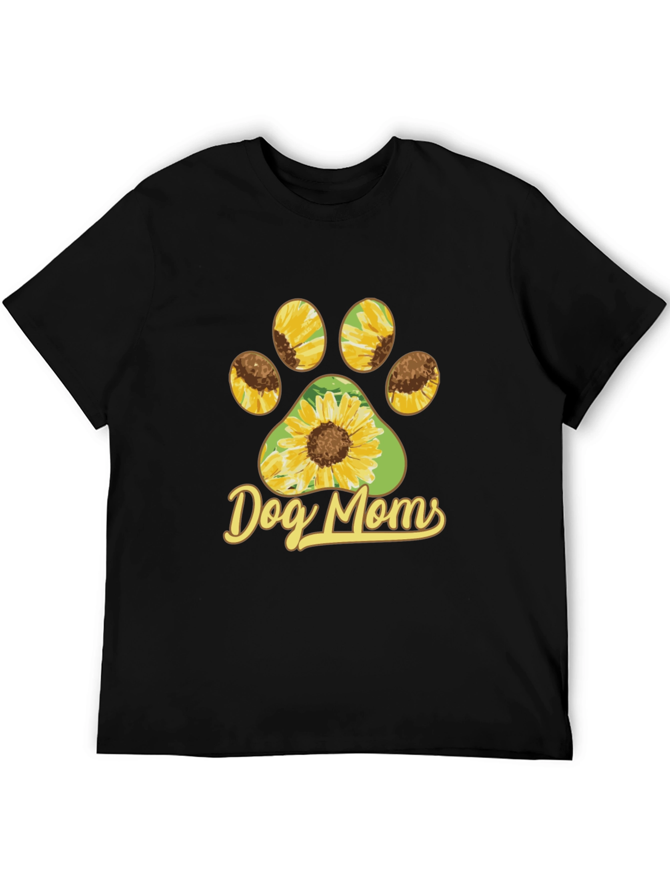 Dog Moms Sunflower Paw Print T-Shirt