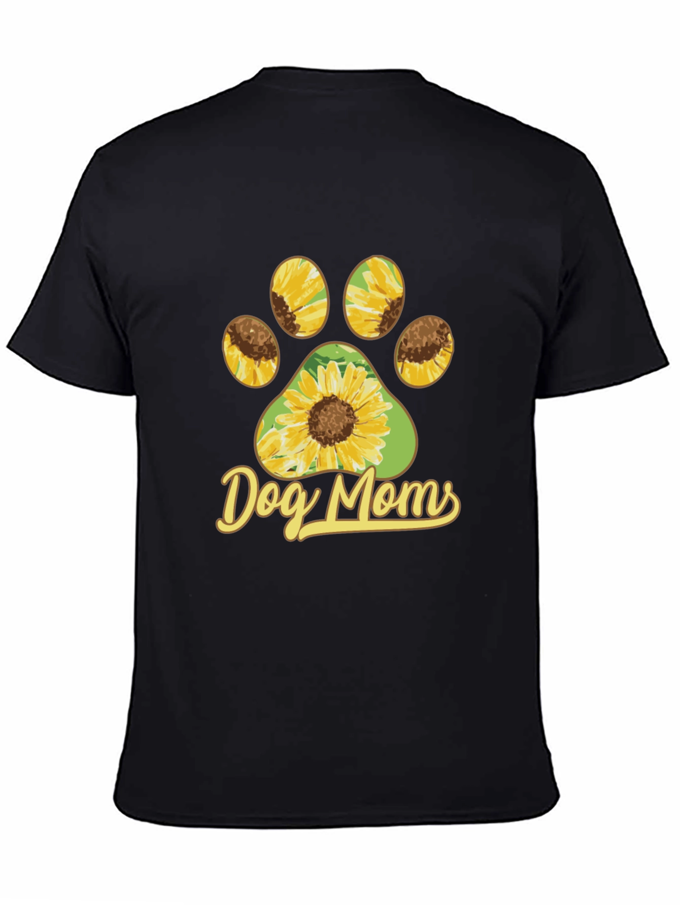 Dog Moms Sunflower Paw Print T-Shirt