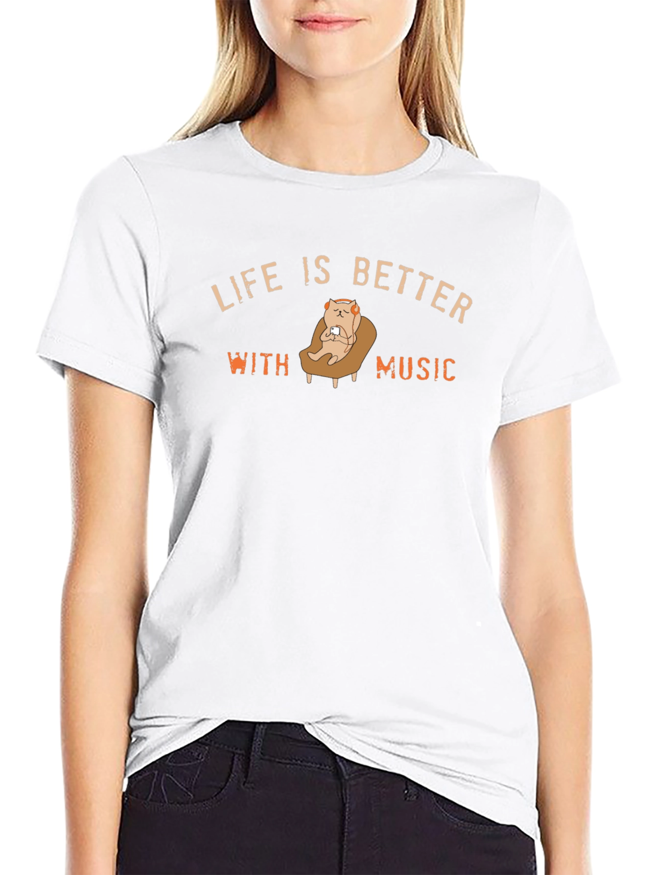 Life is Better with Music Black T-Shirt