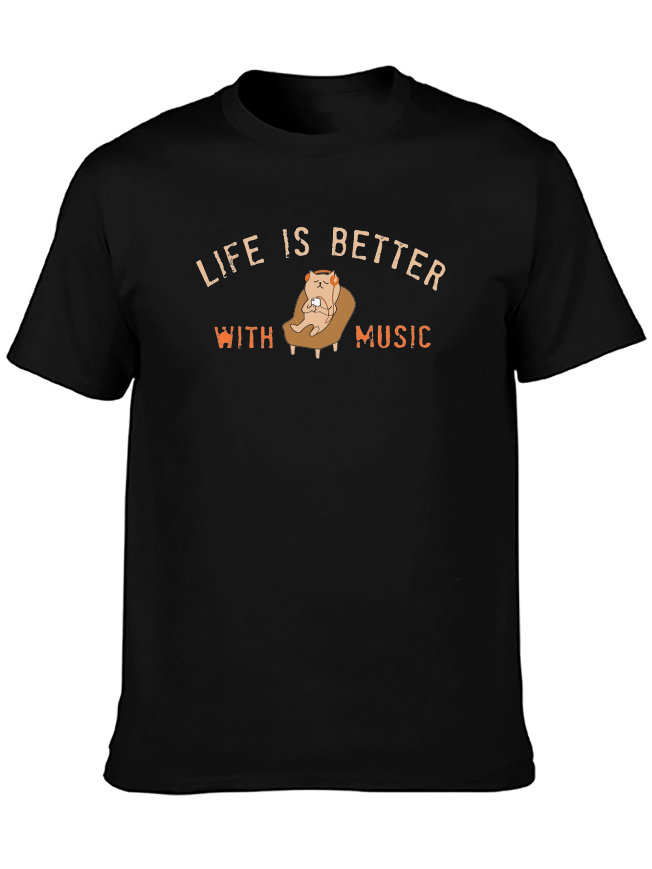 Life is Better with Music Black T-Shirt